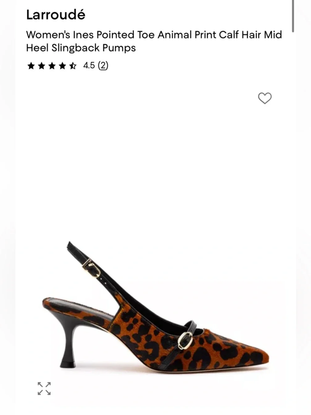 Larroude Ines Leopard Print Slingback Pointed-Toe Heels